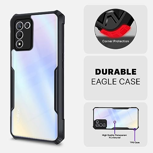 Image of Pikkme Realme 9 5G SE /Realme 9 5G Speed Edition Back Cover | Crystal Clear Transparent Back | Ultra Hybrid | Full Camera Protection | Raised Edge | Bumper Back Case (Black)
