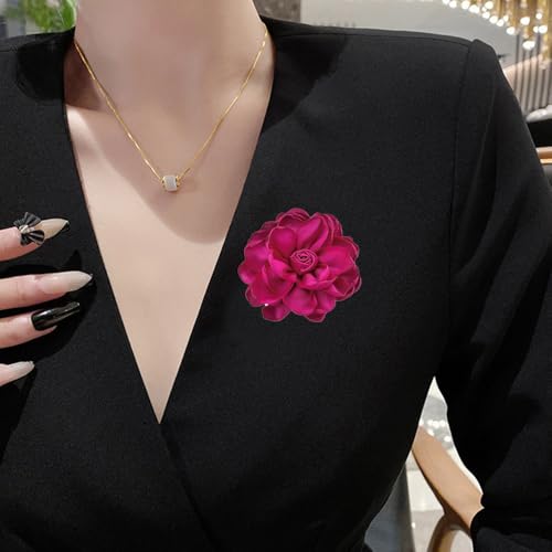 Dainty Fabric Rose Flower Large Brooch Lapel Pins Delicate Elegant Handmade Flower Brooches Pin Classic for Wedding Party Dance Banquet for Women Dress Suit Ceremony Clothes Accessories Jewelry by NewZenro - Used condition - Image 6