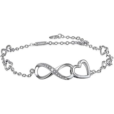 MABELLA Adjustable Infinity Heart Charm Anklet Cover
