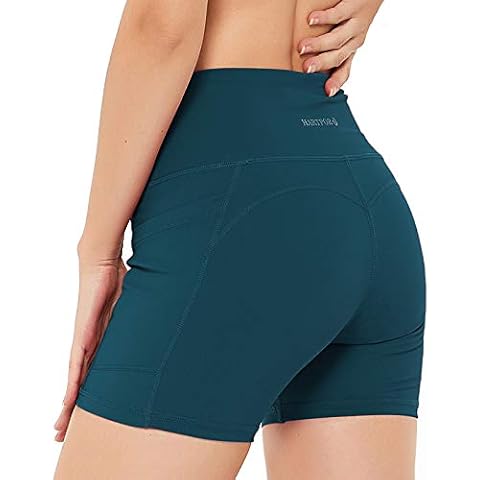 HARTPOR Women's 5" Workout Biker Shorts High Waist Tummy Control Yoga Trainning Exercise Shorts with Pockets - Multi - XL Cover