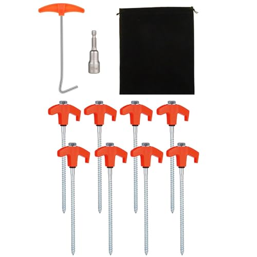 Piquets de tente de camping à vis longues et douille hexagonale haute résistance