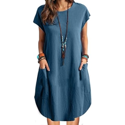 ZANZEA Women Cotton Linen Summer Dress XXL Cover