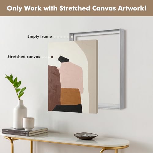 FOLKOR Canvas Floater Frame for 30x60 Oil Paintings, DIY Metal Canvas Floating Frame with 1.5 Inch Deep for Art Prints Artwork Landscape Portrait Living Room Wall Decor (Silver) by FOLKOR - Image 5