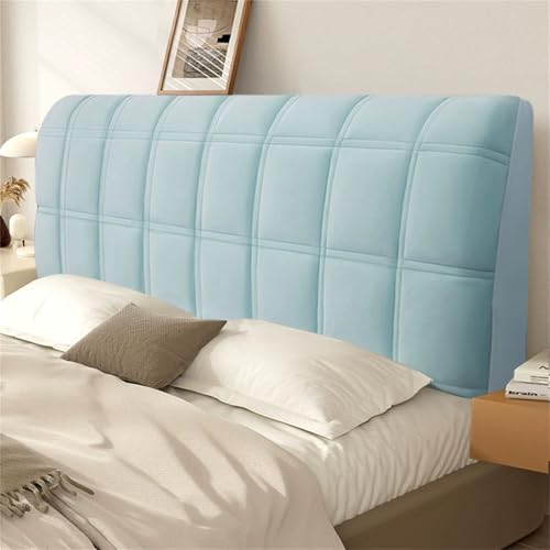 Chickwin Embossed Bed Headboard Cover, Solid Color Stretch All-Inclusive Headboard Covers Modern Universal Elastic Head Board Slipcover for Single Small Double King Size Bed (Blue,150cm) — image 1