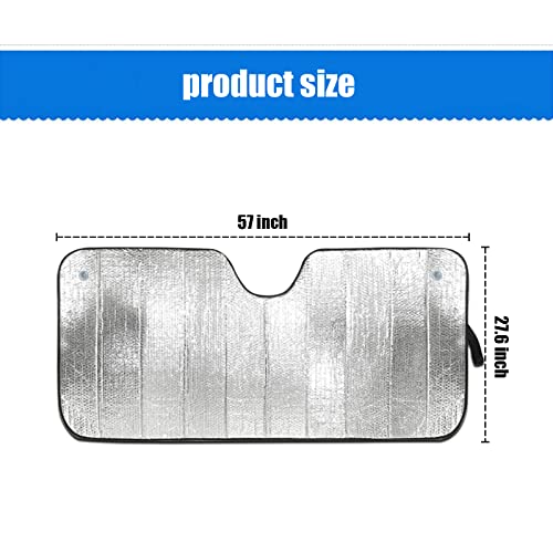 Ajxn Windshield Sun Shade For Car Thicken Double-Sided Available Uv Reflector Auto Front Window Sunshade Visor Shield Cover And Keep Your Vehicle Cool Silver (55.11" × 27.55") #TOP1