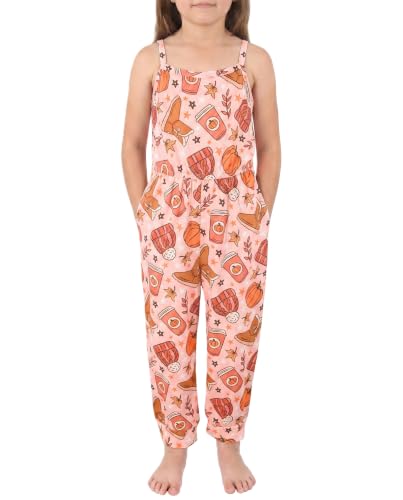 Unique Baby Girls Pumpkin Spice Jumpsuit Halloween Fall Outfit for Girl Toddler and Kids (3Y, Fall Boots)