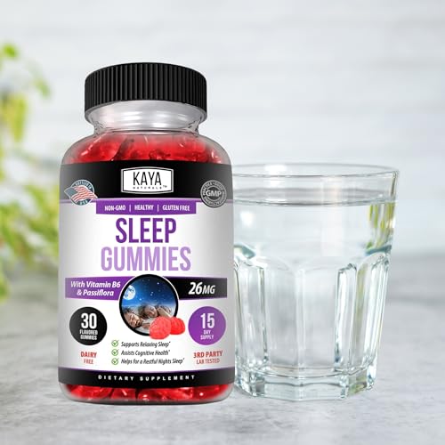 Kaya Naturals Sleep Gummies (26mg) |- Health Supplement for Adults - Vitamin B6 and Melatonin Gummies - Gummy Vitamins for Women and Men - 30 Count