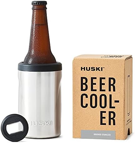Huski Beer Cooler 2.0 | New | Premium Can and Bottle Holder | Triple Insulated Marine Grade Stainless Steel | Detachable 3-in-1 Opener | Works as a Tumbler | Best Gifts for Beer Lovers (Stainless) - View 3
