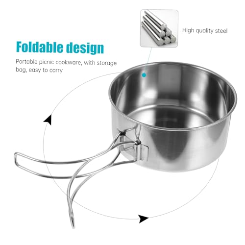 Matériel de cuisson de camping portable en acier inoxydable durable - 7