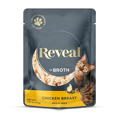 Reveal Natural Wet Cat Food, 12 Pack, Limited Ingredient Wet Cat Food Pouches, Grain Free Food For Cats, Chicken Breast In Broth, 2.47Oz Pouches #TOP11