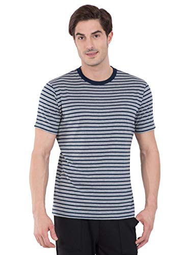 Image of Jockey 2715 Men's Super Combed Cotton Rich Striped Round Neck Half Sleeve T-Shirt