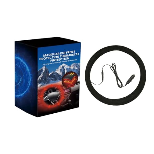 Asudaro 12V Heated Steering Wheel Cover - 38CM/15Inch, Heats