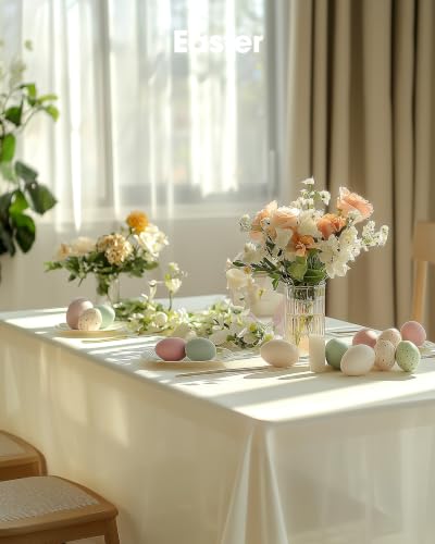 Image of Pureegg Plastic Table Cloth Disposable 54x108 Inch 10 Pack, Beige