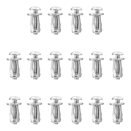 AUXBC 16PCS M4 x 20mm Petal Nuts, Expansion Screw Jack Nuts, Carbon Steel Rustproof Corrosion-Resistant Fasteners for Securing Thin Soft Wall, Hollow Wall, Iron Skin, Metal Plate Frame Container Tag