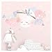 Little Deco Wandsticker Kinderzimmer Mädchen Mond & Wolken I XL - 99 x 51 cm (BxH) I Wandtattoo Babyzimmer selbstklebend Wandaufkleber Sterne Kinder DL268