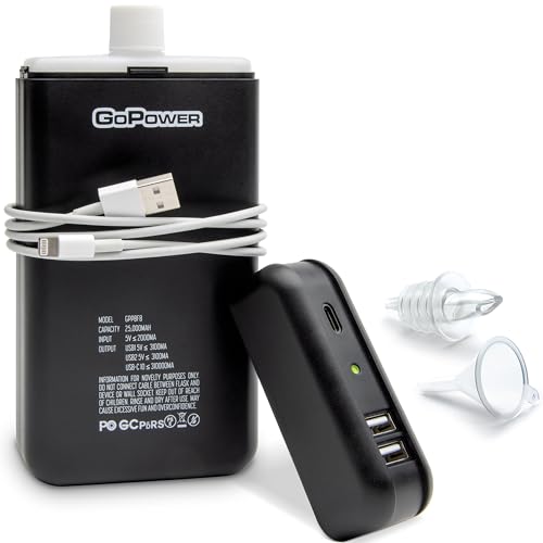 GoPong Power Bank Flask (8 oz) - Hidden Alcohol Travel Flask – Secret Liquor Container for Beaches, Cruises, and Sports Events – Includes Funnel & Spout by GoPong - Used condition - CA$15.20