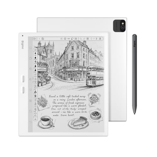 Bigme B10 E-Ink 電子書籍リーダータブレット 10.3インチ モノクロディスプレイ 電子ペーパータブレット 8GB + 256GB、指紋認証、4G接続、スタイラスペン、Android搭載電子書籍リーダー、オクタコア 2.6Hz、長時間バッテリー駆動 ホワイト