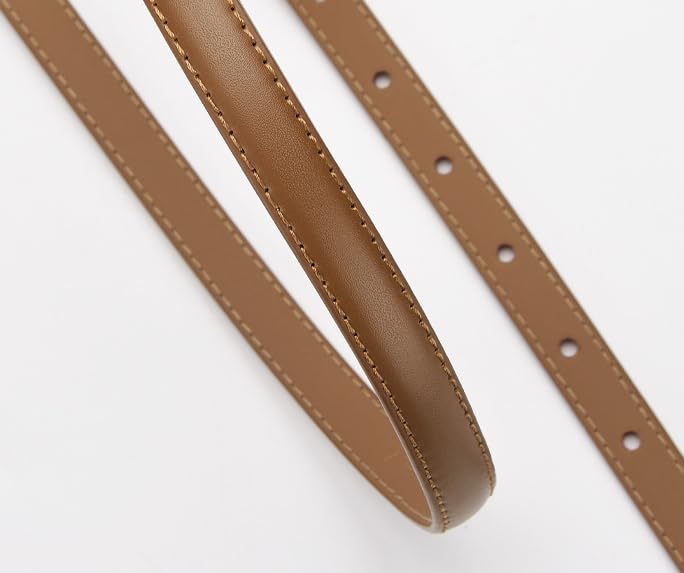 Womens Belts for Jeans, Womens Leather Belt with Gold Pin Buckle, Skinny Belts for Pants Dresses3
