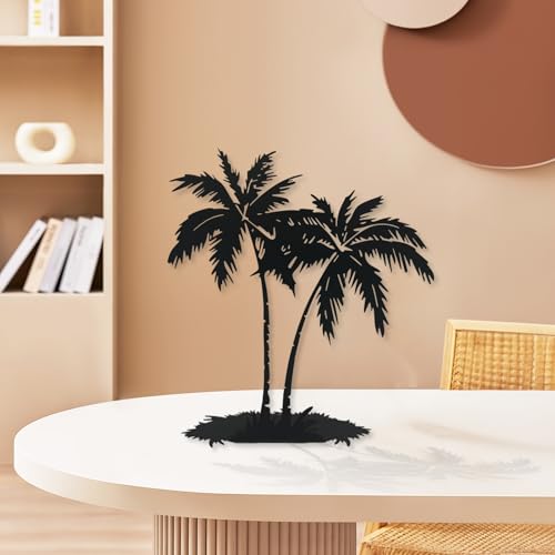 Metal Table Top Palm Tree, Tropical Tabletop Decor, Palm Tree Centerpieces for Tables, Coastal Table...