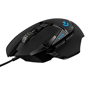 Logitech G502 HERO High-Performance Gaming-Maus mit HERO 25K DPI optischem Sensor, RGB-Beleuchtung, Gewichtstuning, 11 programmierbare Tasten, anpassbare Spielprofile, PC/Mac – Schwarz