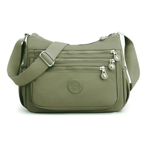 Bolsa Transversal Grande de Nylon e Tactel Impermeável, Alça de Ombro, Zíper Anti Furto