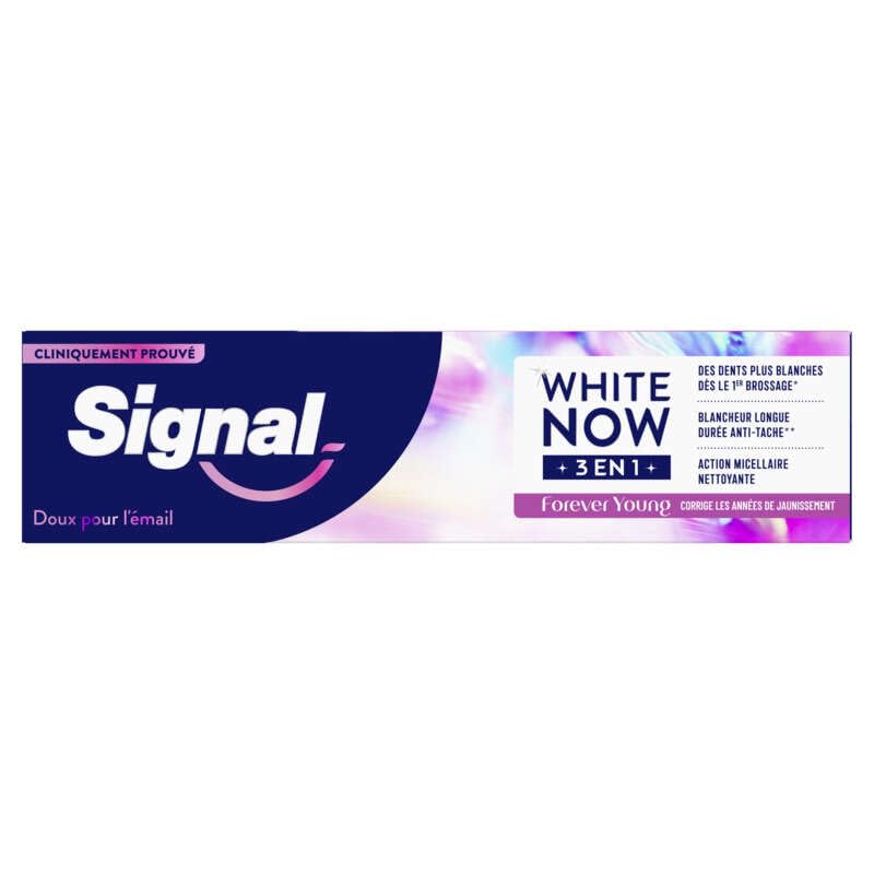 Signal White Now – 3-in-1-Zahnpasta – Forever Young – Korrigiert Gelbfärbung und Aussehen Ihrer Zähne – langanhaltende Weißheit – Anti-Flecken…