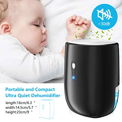 Dehumidifiers For Home,Posdry 27 Oz(800Ml) Small Auto Shut Off Dehumidifiers With Drain Hose,Portable Ultra Quiet Mini Dehumidifiers For Basement,Bathroom, Bedroom, Garage, Closet, Rv,Caravan (260Sq.ft) #TOP1