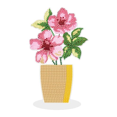Kit peinture diamant 5D fleur rouge anti-stress déco bureau facile