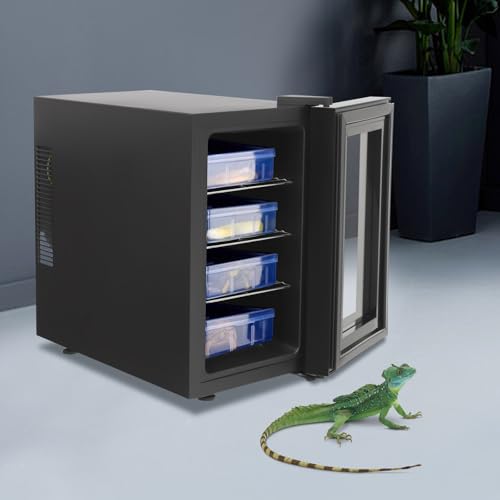 Reptile Incubator, 23L Scientific Lab Reptile Egg Incubator with LED Light Adjustable Temperature 10-40°C for Heating or Cooling, 110V Work for Small Reptiles