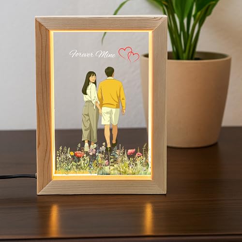 Image of PRINT BHARAT Acrylic Customized Name LED Lamp Personalized Night Light with Name Custom Gift for Birthday Anniversary Home Decor for Men Birthday Kids Friend Return Gift Kids (Reactangle Lamp)