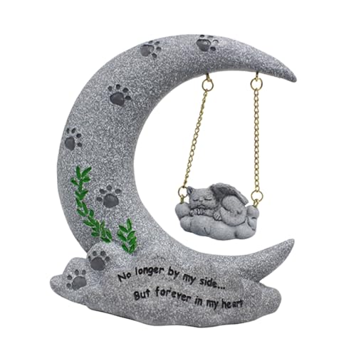 SUPVOX Statua Tombale Di Gatto in Resina Sintetica Resistente, Lapide Commemorativa Per Animali Domestici Da Esterno e Interno, Ornamento Memoriale Per Giardino e Spazio Dedicato Agli Amanti Dei Gatti