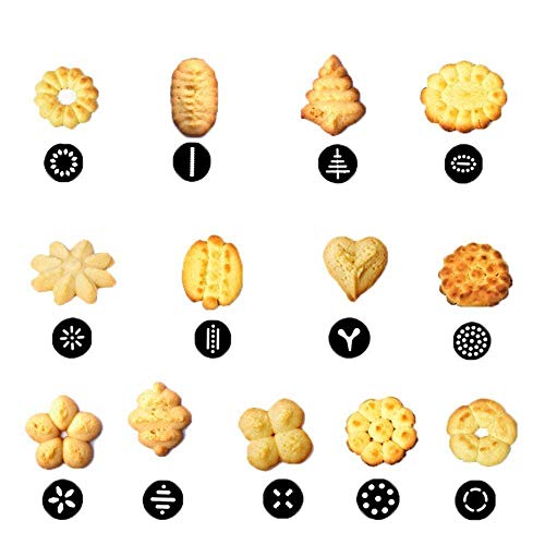 Hjj Cookie Press Gun Set, Stainless Steel Icing Decorating Gun Sets, With 8 Icing Nozzles & 13 Molds, For Party/Birthday Celebration Biscuit Decoration #TOP5