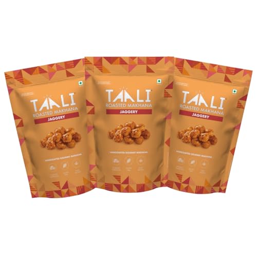 Image of Taali Roasted Makhana | 75 gm (Pack of 3) | Jaggery | 100% Vegatarian | Gluten Free, No Cholesterol, No Trans-Fat