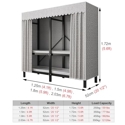 Armoire portable pliable magnétique avec support de rangement vêtements - 8