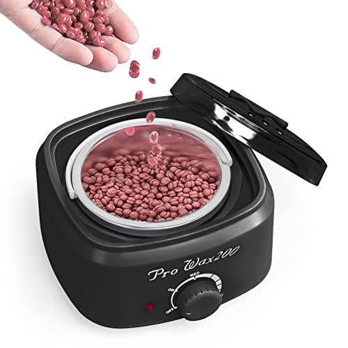 Buqikma Wax Warmer for Hair Removal - 400cc Melting Wax Pot Depilatory Machine Wax Warmer Portable Professional Hair Removal Electric Hot Wax Warmer for Bikini Facial Eyebrows Legs Armpit (Black-02)
