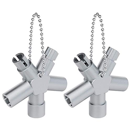 ABSINA Universalschlüssel mit 4 Profile 2er Pack - Dreikantschlüssel Vierkantschlüssel Schaltschrankschlüssel Vierkant Dreikant - Universal Schlüssel für gängige Schränke & Absperrsysteme