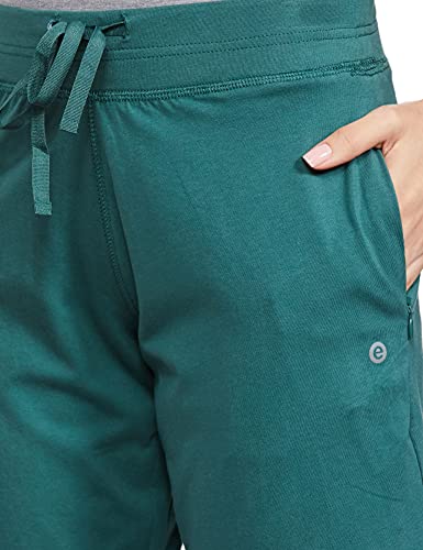 Image of Enamor Mid Rise Knee Length Drawstring Closure City Shorts for Women - Slim Fit, Soft and Breathable Cotton - E044