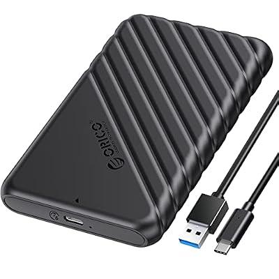 ORICO 2.5 inch USB C Hard Drive Enclosure USB 3.1 Gen 1 to SATA III External Hard Drive Case for SSD HDD 9.5 7mm Tool-Free with UASP, Black (25PW1-C3)