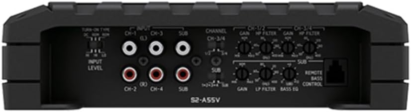 Alpine S2-A55V S-Series Class-D 5-Channel Amplifier, Hi-Res Certified, 40W x 4 + 200W x 1 @ 4 Ω, 60W x 4 + 300W x 1 @ 2 Ω