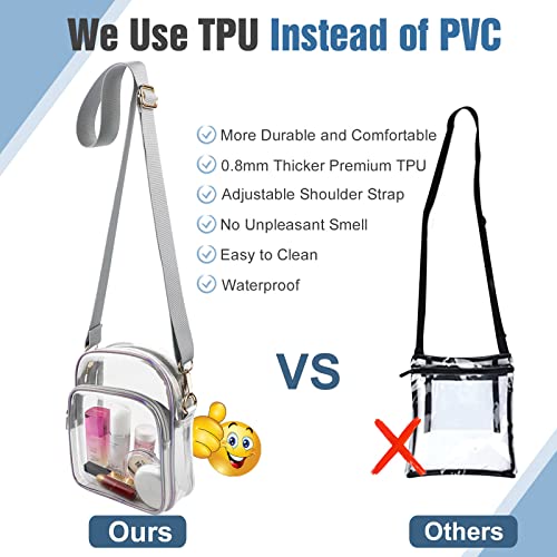 COROMAY Clear Purse for Women, Clear Bag Stadium Approved, Transparent Crossbody Bag4