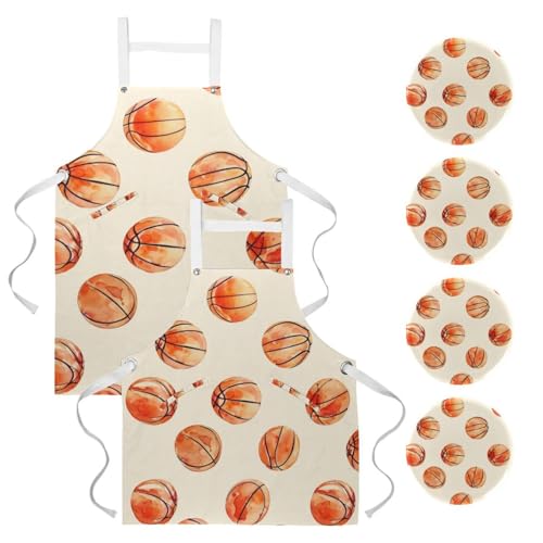 Tablier pour restaurant et travail de bistrot avec motif basketball