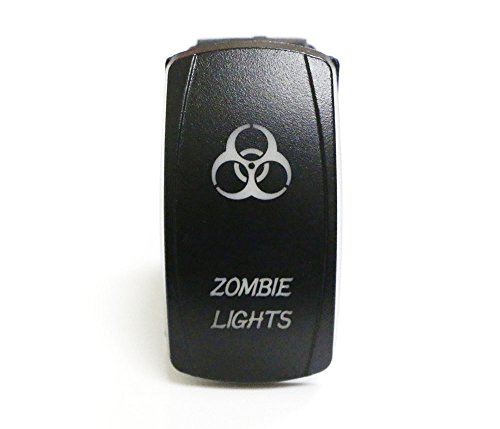 Ijdmtoy (1) Zombie Lights 5-Pin Spst On/Off Blue Led Indicator Rocker Switch Compatible With Jeep Car Truck 4X4 Boat Work Lights, Fog Lights, Daytime Running Lamps, Etc #TOP6
