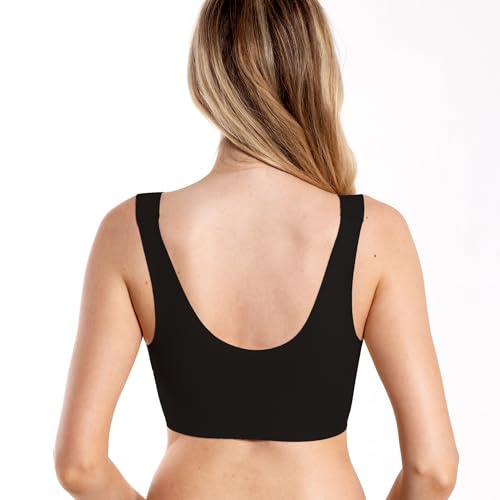 Image of Floatley to The T-Shirt Scoop Neck Bra for Women, Silky Comfort Wirefree Seamless Grip Band Pullover Bra with Removable Pads