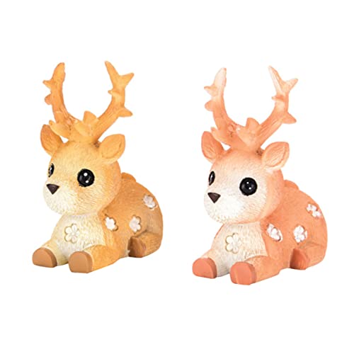 SAFIGLE 2pièces Décoration Faon Ornement Cerf Sika Ornement Cerf Créatif Modèle De Sika Figurine De Faon Adorable Décoration De Bureau Cadeau Invité pour Maison Boutique
