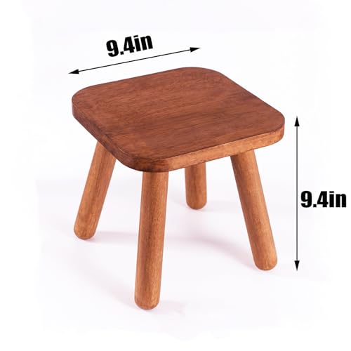 XXYOUPIN Solid Wood Step Stool, Milking Stool, Plant Stand, Round Foot Stool, Removable Portable Sto