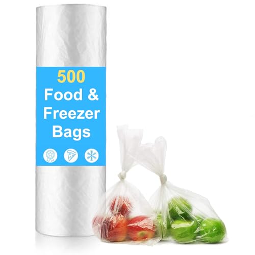 500 bolsas de plástico transparente para congelador en rollo, versátiles y duraderas, ideales para frutas y verduras frescas (9 x 14 pulgadas)
