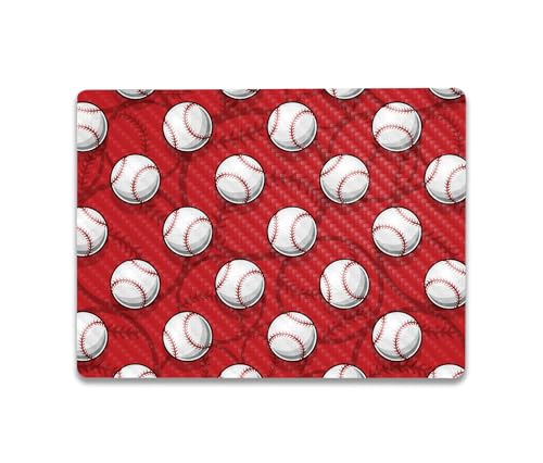 Image of MightySkins Carbon Fiber Skin Compatible with Microsoft Surface Laptop Go 3 (2023) Full Wrap Kit - Tiled Baseball | Protective Durable Textured Carbon Fiber Finish | Made in The USA