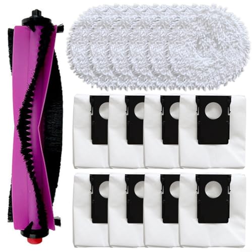 Puupaa Lot de 15 pièces de rechange pour aspirateur robot Eureka J15 Pro, brosse principale, chiffon de nettoyage, sacs à poussière