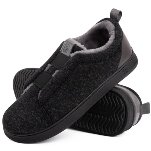 LongBay Men's Slippers Warm Bedroom Indoor Memory Foam Winter House Shoes | Outd...