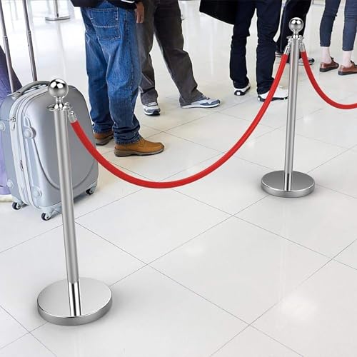 Corda de barreira de veludo vermelho para pendurar 3 pés 1,2 m 1,5 m 1,8 m 7 pés 8 pés 2,7 m 3 m, co